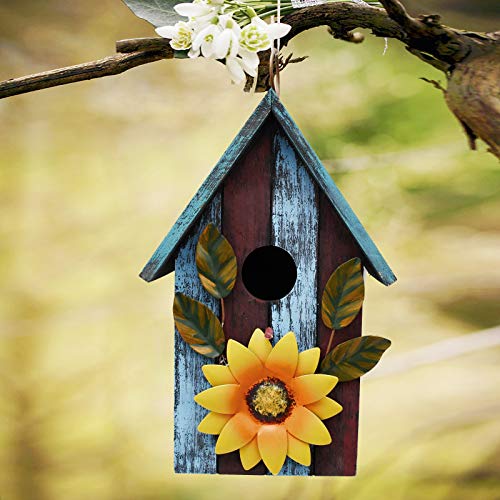 Hand Painted Wooden Hanging Birdhouse with Sunflower R83163
