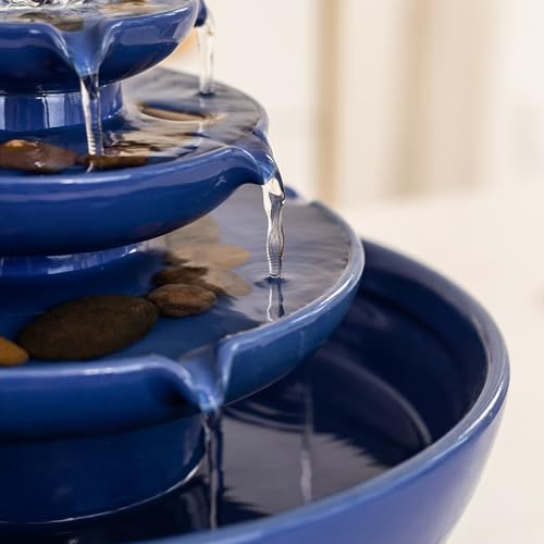 Indoor tabletop ceramic fountain water feature R92802