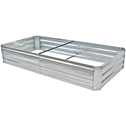 Galvanized Steel Rectangular Raised Garden Bed for Flowers, Plants, and Vegetables H772933