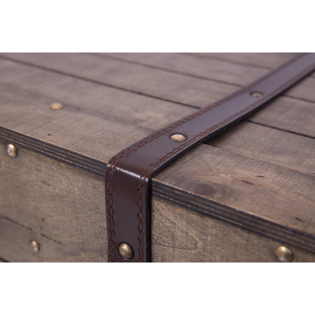Large Natural Wood Storage Trunk Coffee Table M381