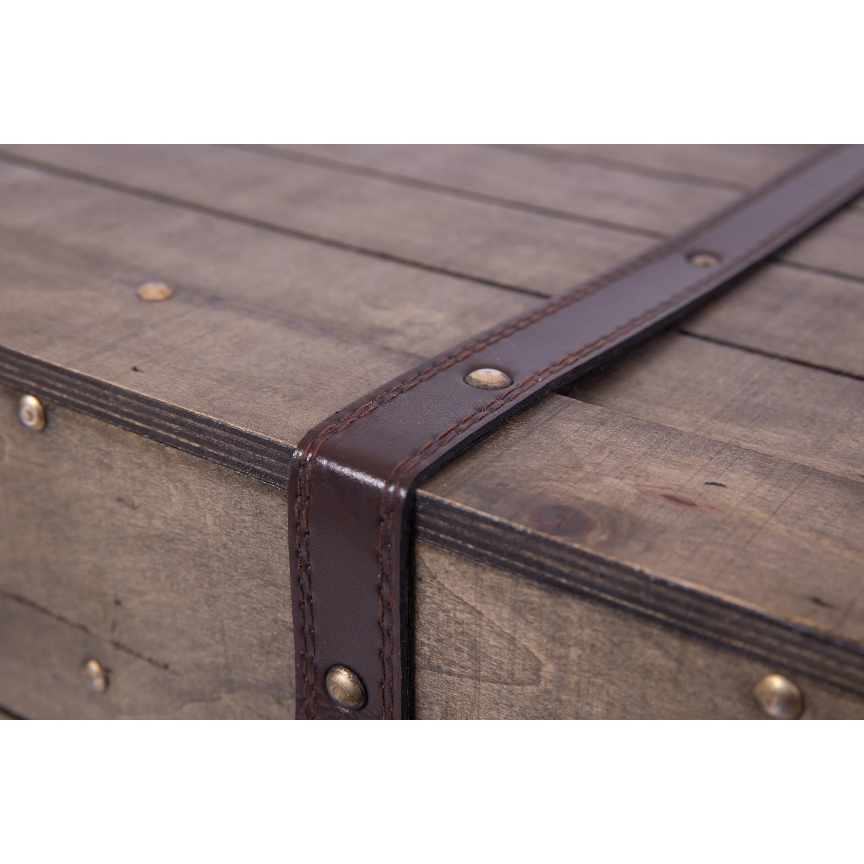 Large Natural Wood Storage Trunk Coffee Table M381
