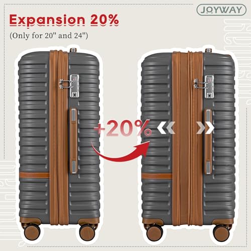 Expandable Carry-On Luggage Set, Lightweight Hard Shell 20 Inch with Spinner Wheels M12570