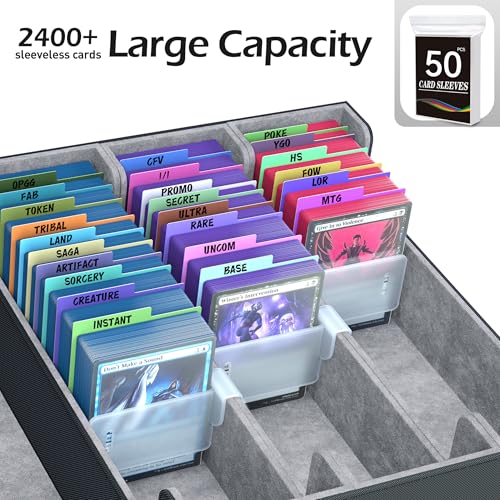 Trading Card Storage Box with 50 Sleeves and 24 Dividers G3044