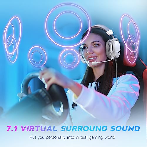 PC Gaming Headset with 7.1 Surround Sound, Detachable Microphone, Over-Ear Wired P287208