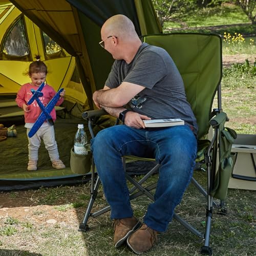 Oversized Folding Camping Chair High Back Heavy Duty for Adults with Cup Holder K6105