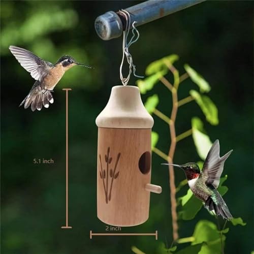 Wooden Hummingbird House for Outdoor Hanging O4441