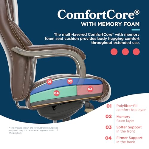 Executive Office Chair with Lumbar Support and Memory Foam Cushion T501837