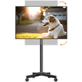 Mobile TV Carts, Rotating Rolling TV Stand on Wheels for 13-50" Flat/Curved TVs Height Adjustable 30° Tilt Floor TV Stand Portable Monitor Stand Holds up to 44lbs Max VESA 200x200mm ML1350