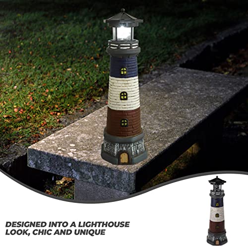 Solar Rotating Lighthouse Outdoor Garden Decor Lantern R852