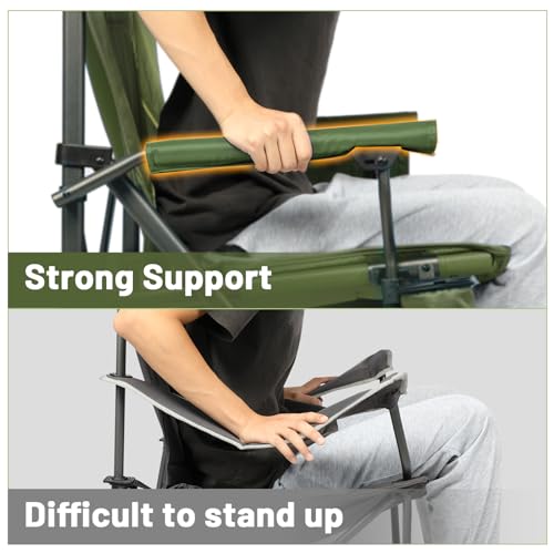 Oversized Folding Camping Chair High Back Heavy Duty for Adults with Cup Holder K6105
