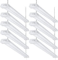 LEONLITE 10-Pack LED Shop Light 4FT, Deep Reflector, 40W 5000K Daylight Linkable LED Shop Light, Plug in Shop Light with Pull Chain (ON/Off), 4 Foot LED Shop Lights for Workshop, Garage, Shop