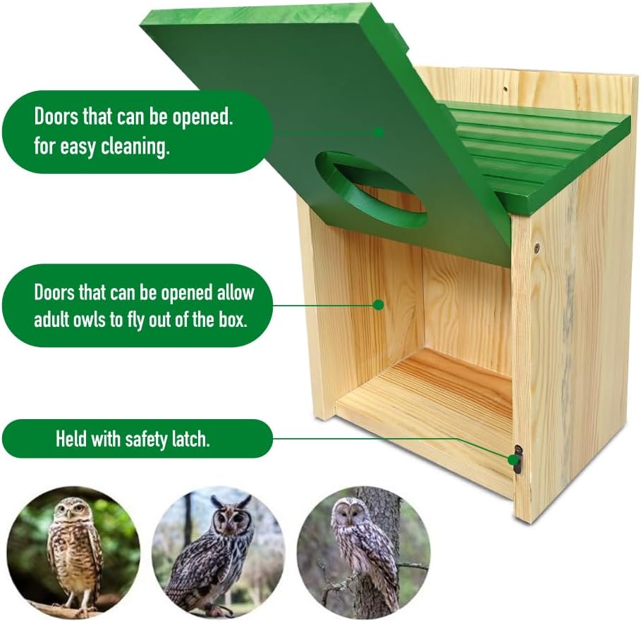Owl Box for Outside, Cedar Wood, No Assembly Required I707507