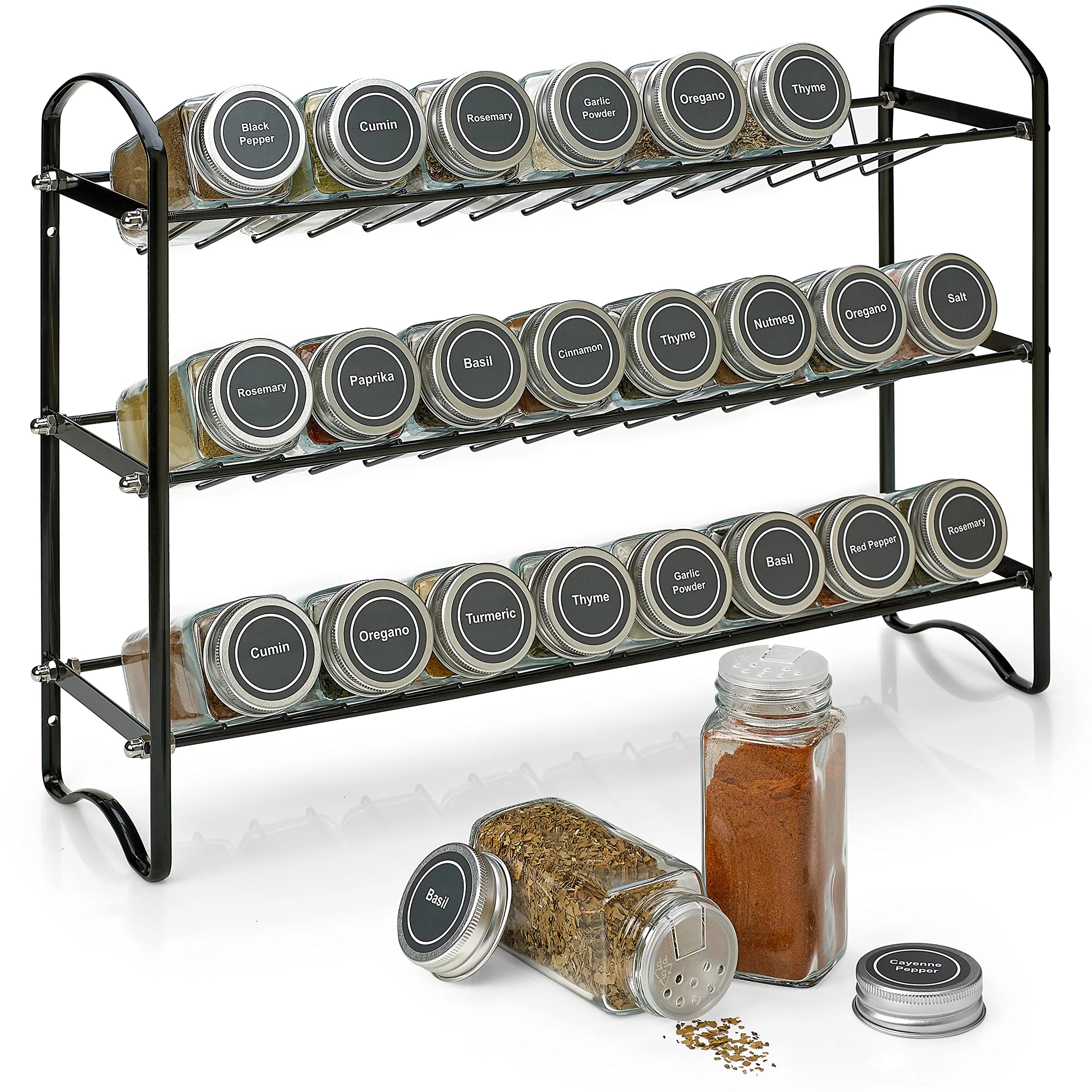 Spice Bottles Empty Glass 4 oz with Shaker Lids N17192
