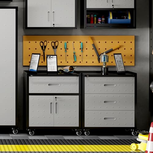 Rolling Tool Storage Cabinet with 4 Drawer and Locking Door U282375