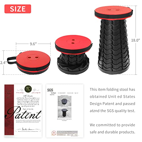 Portable Collapsible Telescoping Stool Lightweight Retractable Folding Stool for Camping Fishing Hiking Travel BBQ J58996