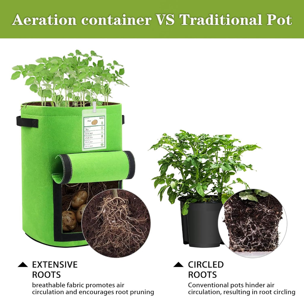 10 Gallon Potato Grow Bags with Flap, 5-Pack W2228