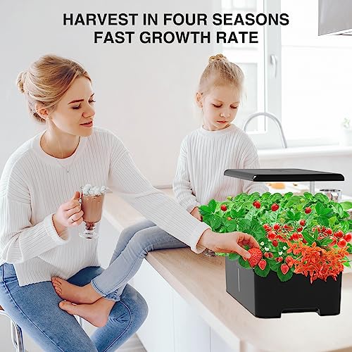 Hydroponics Growing System with LED Grow Light, 18 Pods Indoor Herb Garden D15537