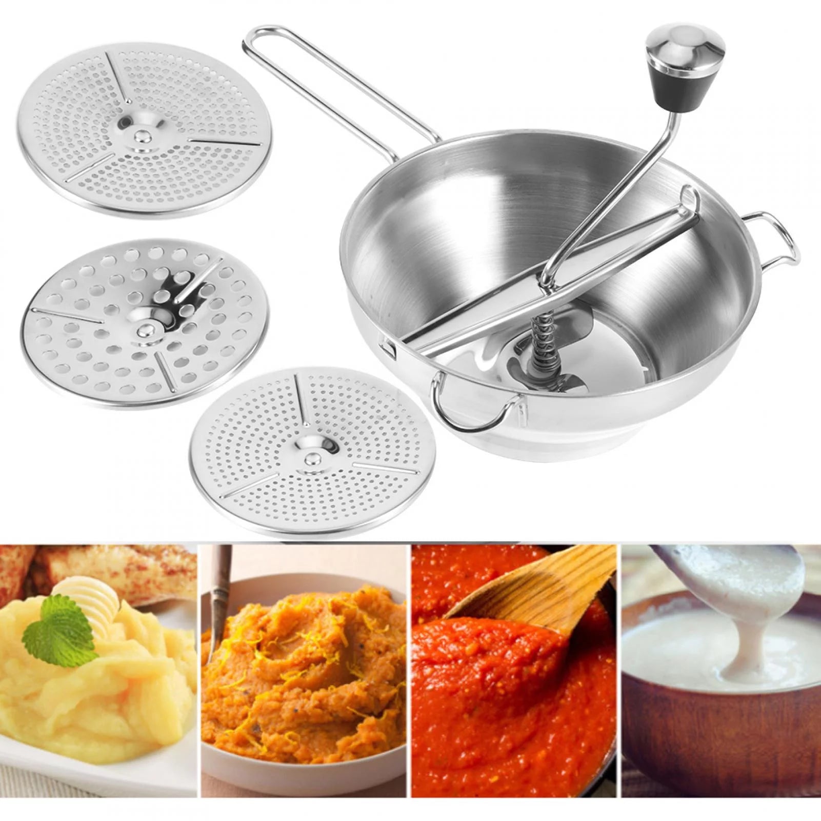 Manual Food Mixer Stainless Steel for Kitchen U8586