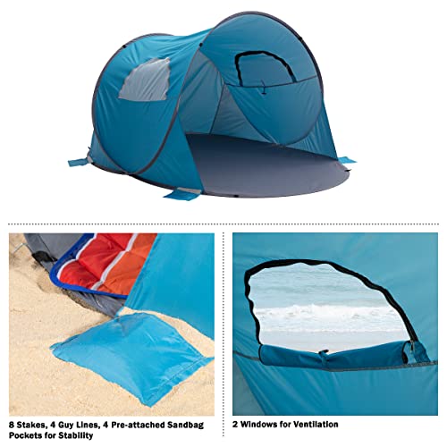 Pop Up Beach Tent for 2-3 People with UV Protection Y18212
