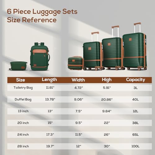 Expandable Carry-On Luggage Set, Lightweight Hard Shell 20 Inch with Spinner Wheels M12570
