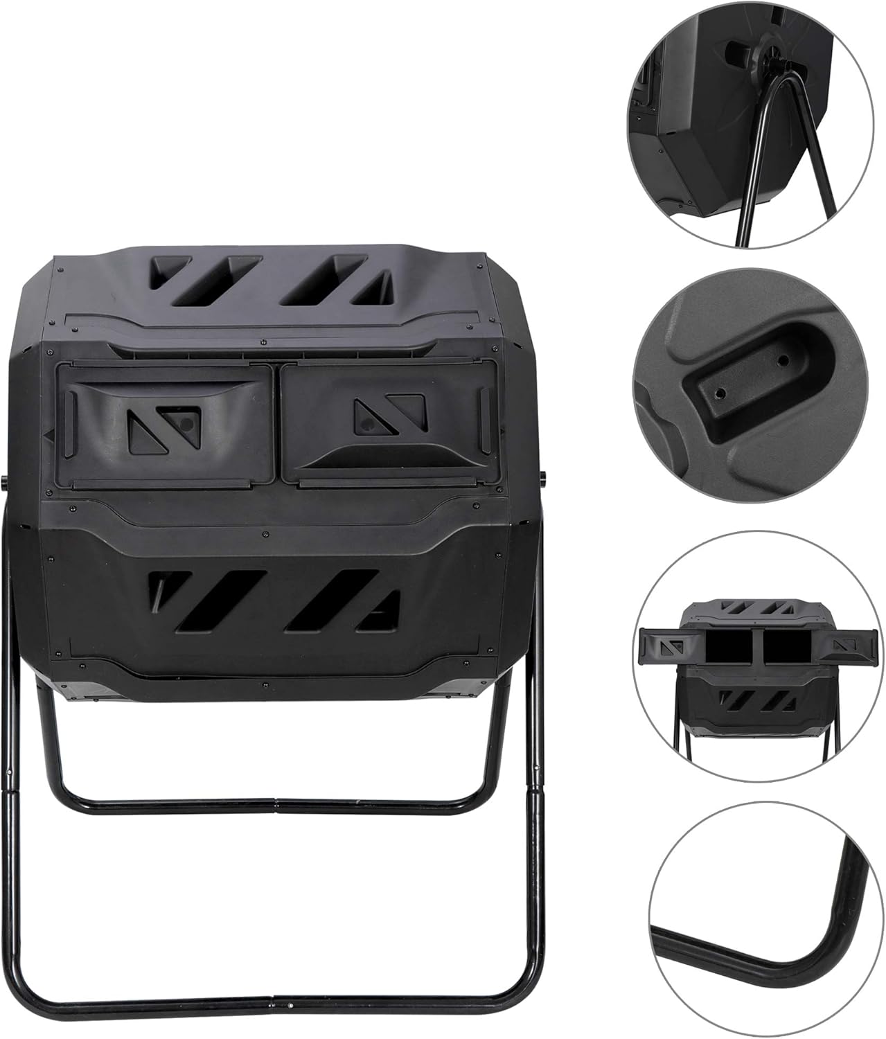 Composting Tumbler Dual Chamber Outdoor Rotating Compost Bin, 43 Gallon K6979