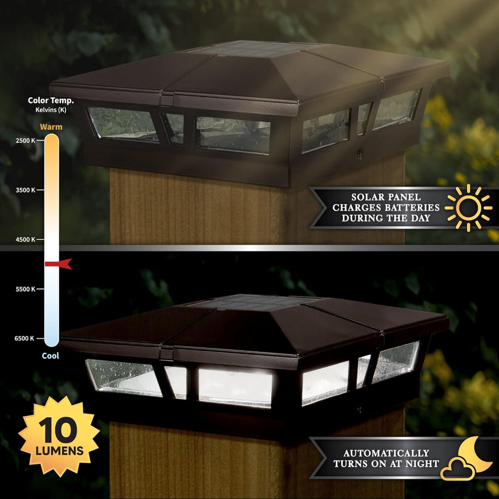 6x6 Brown Aluminum Solar Post Cap L2140