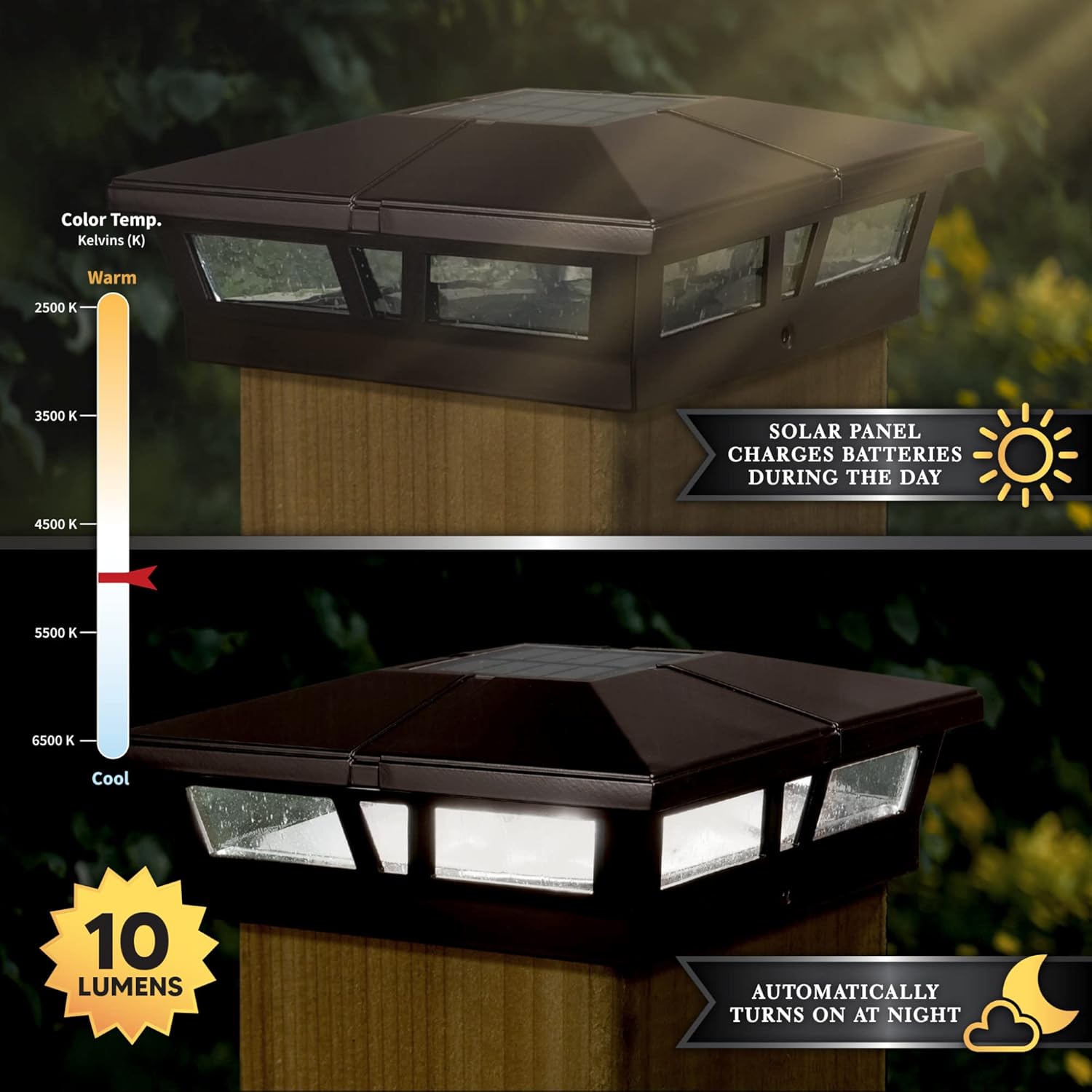 6x6 Brown Aluminum Solar Post Cap L2140