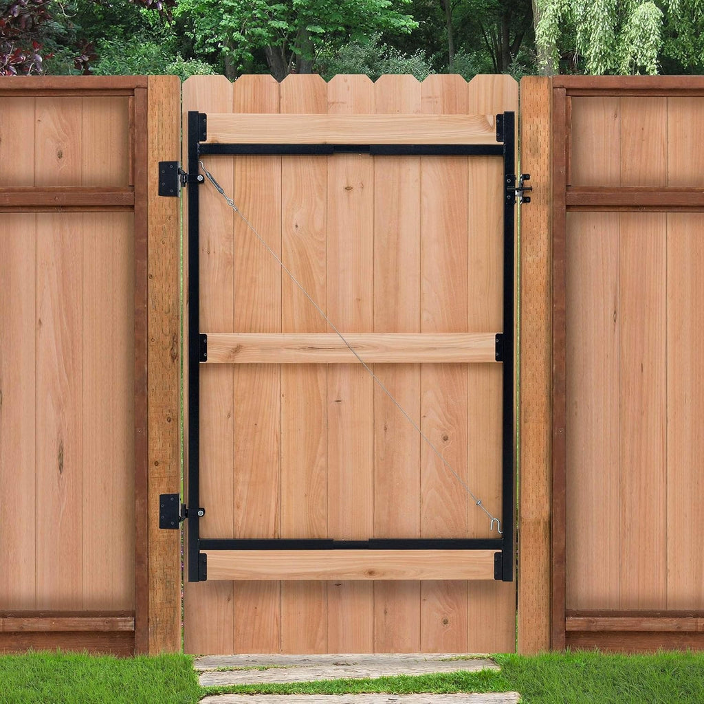 Adjustable Steel Frame Gate for Doorway and Driveway, 60-96 Inches Wide, 6 Inches High, 3 Pack H34525
