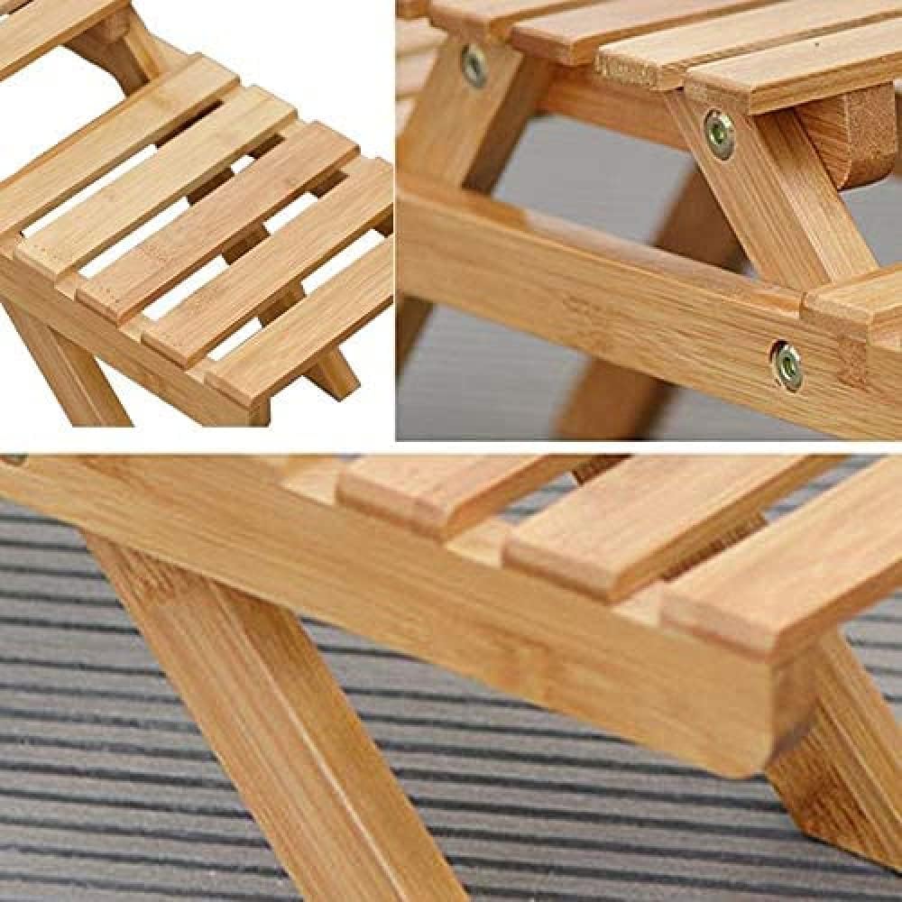 Folding Plant Stand, 2 Tier Ladder Wood Shelf for Indoor, Yard, Garden X969326
