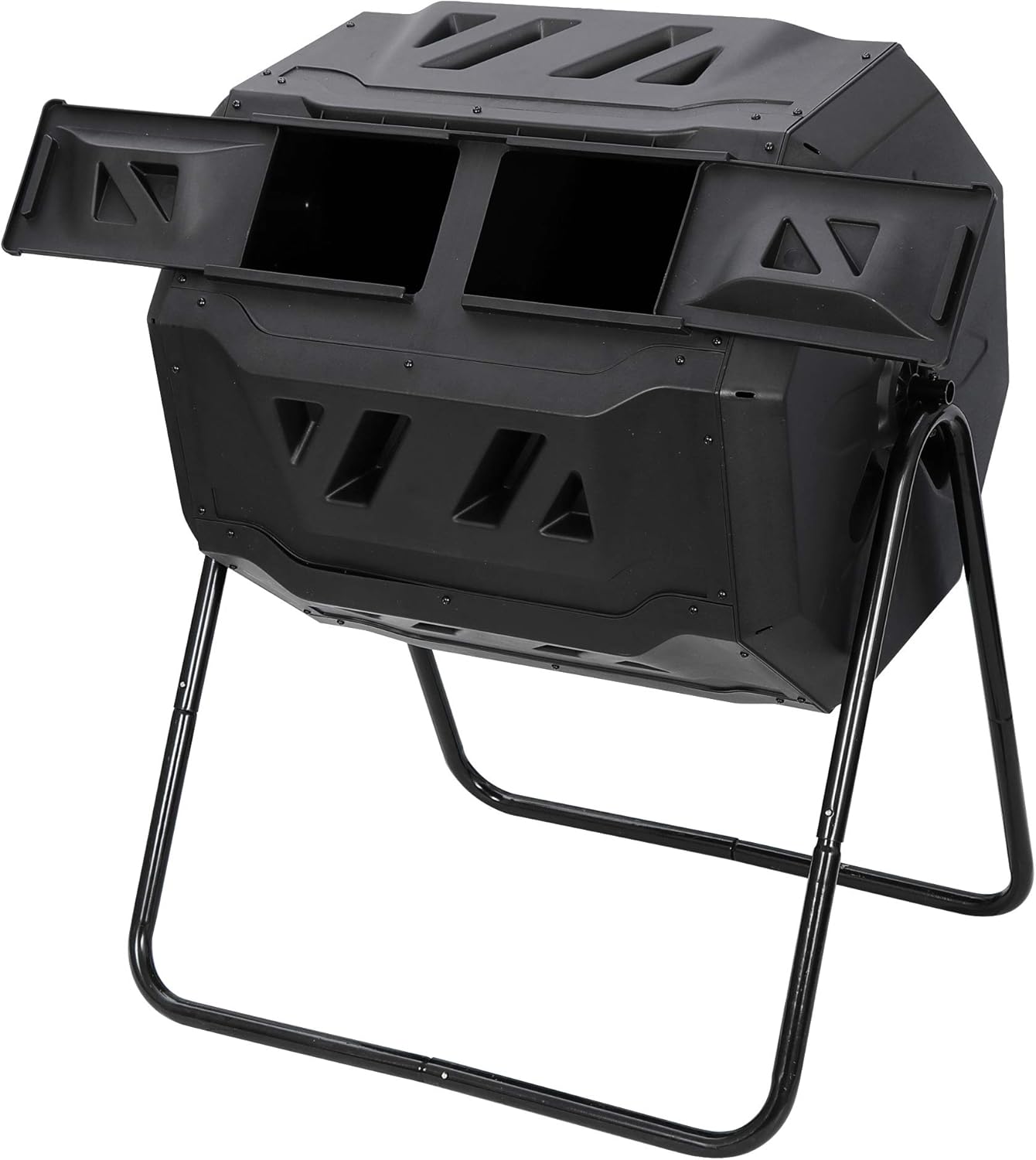 Composting Tumbler Dual Chamber Outdoor Rotating Compost Bin, 43 Gallon K6979