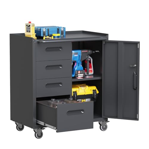 Wall Cabinet with 2 Doors, Lockable, Adjustable Shelves, Heavy Duty Steel J4545