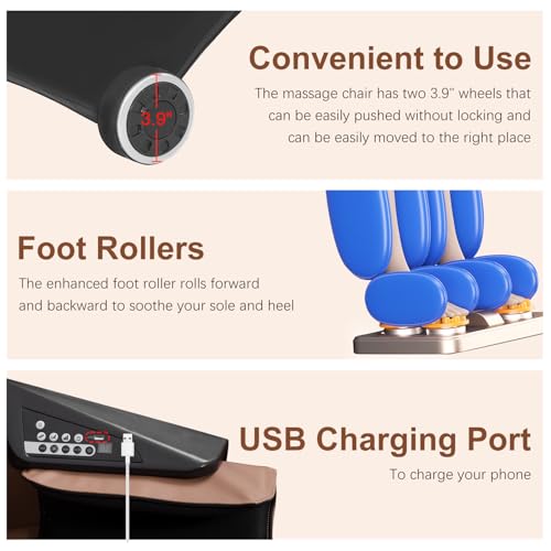 Shiatsu Full Body Massage Chair with Zero Gravity Recliner and Air Massage R9909