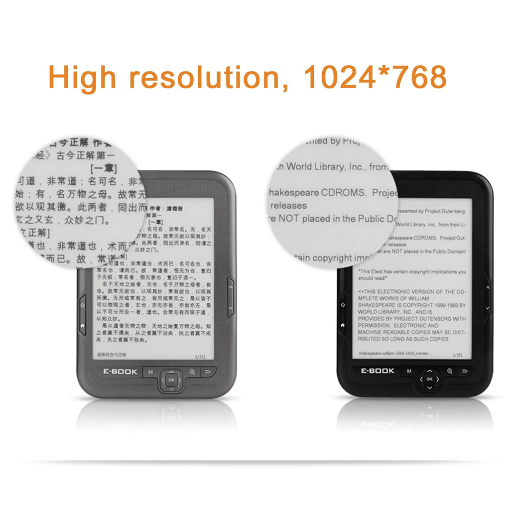 Ebook Reader with Adjustable Fonts and 1024x768 Resolution W953
