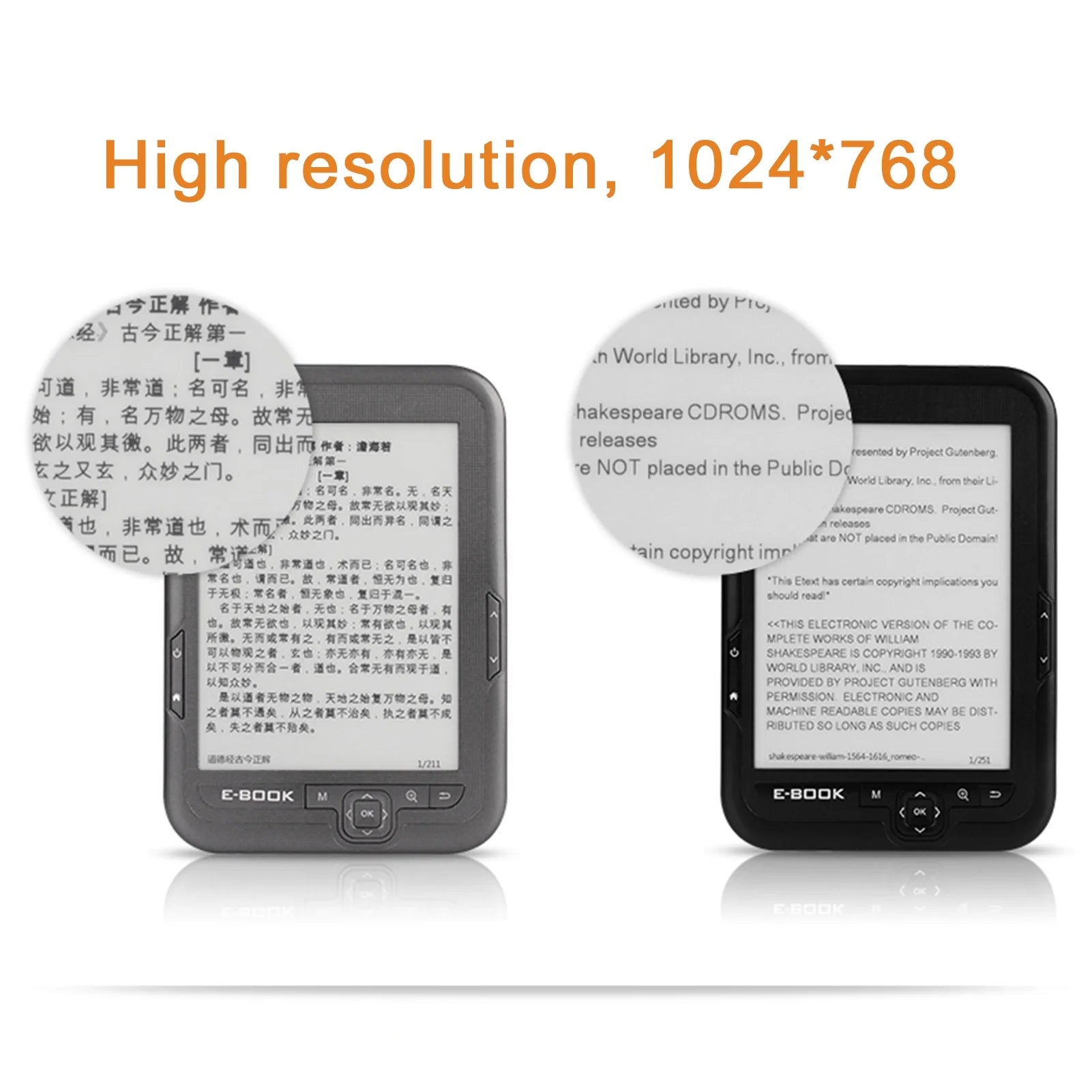 Ebook Reader with Adjustable Fonts and 1024x768 Resolution W953