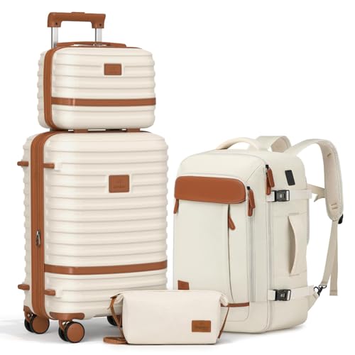 Expandable Carry-On Luggage Set, Lightweight Hard Shell 20 Inch with Spinner Wheels M12570