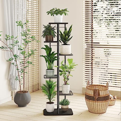 4-Tier Waterproof Metal Plant Stand for Indoor Outdoor Corner Display X792