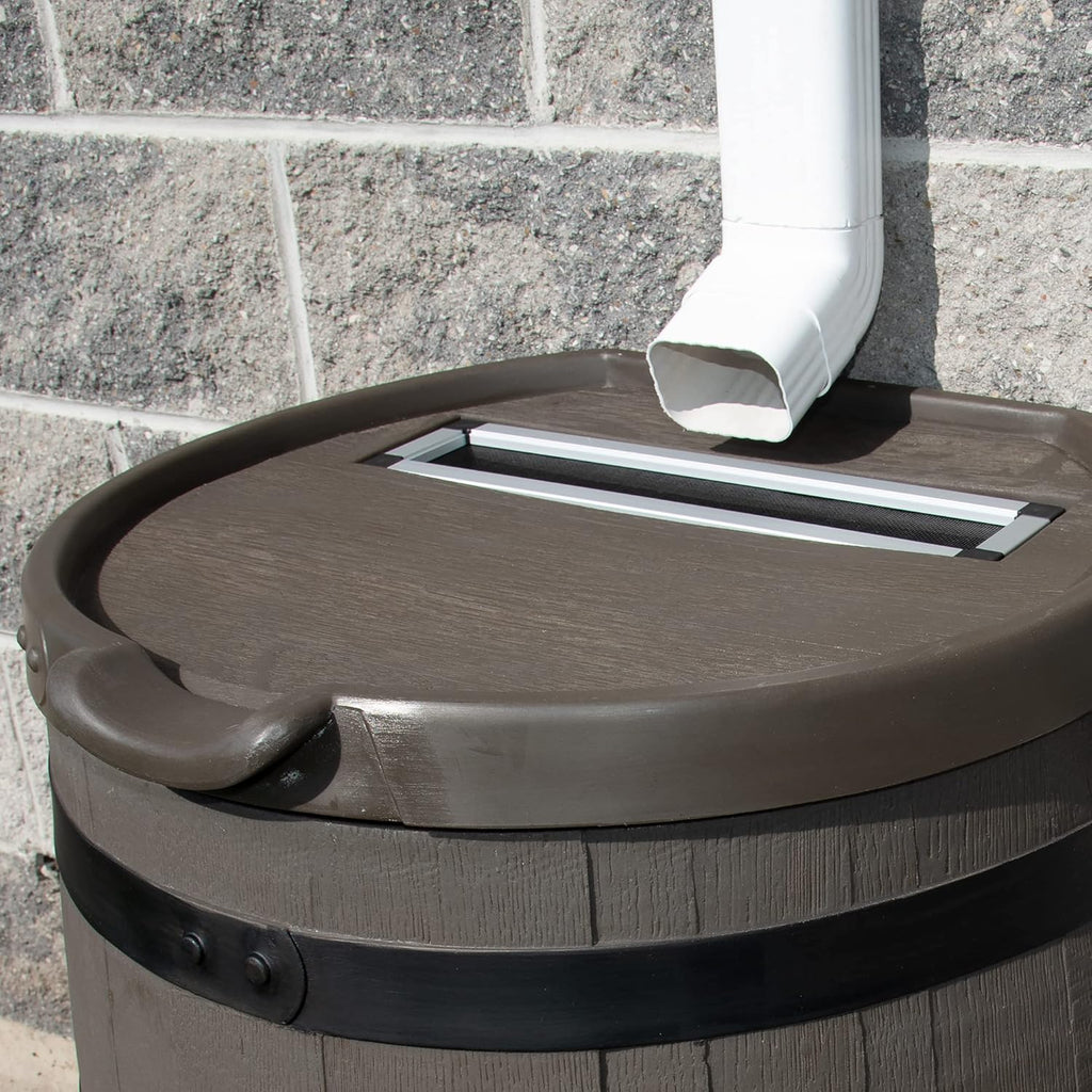 Flat Back Rain Barrel with Removable Lid, 55 Gallon Z265