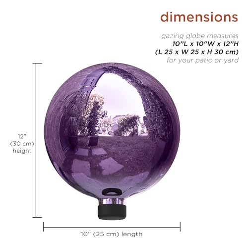 10" Glass Gazing Globe for Indoor/Outdoor Yard Décor, Blue N1145