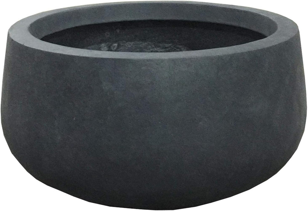 16" Round Charcoal Lightweight Bowl Planter T712