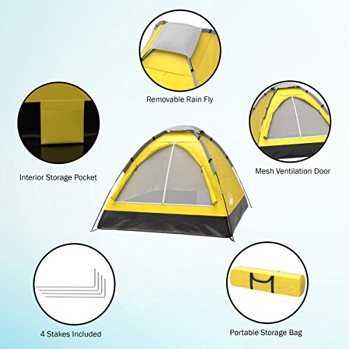 2-Person Camping Tent with Rain Fly and Carrying Bag, Lightweight for Backpacking and Hiking T539085