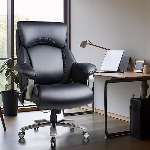Big and Tall Office Chair Heavy Duty Leather Executive Desk Chair with Wide Seat and Adjustable Headrest R315