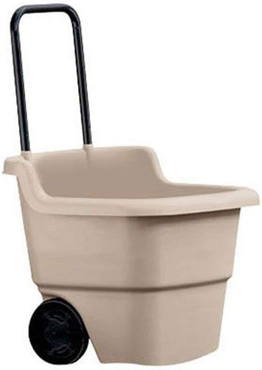 15 Gallon Poly Rolling Lawn and Garden Cart, Taupe (4 Pack) F666997