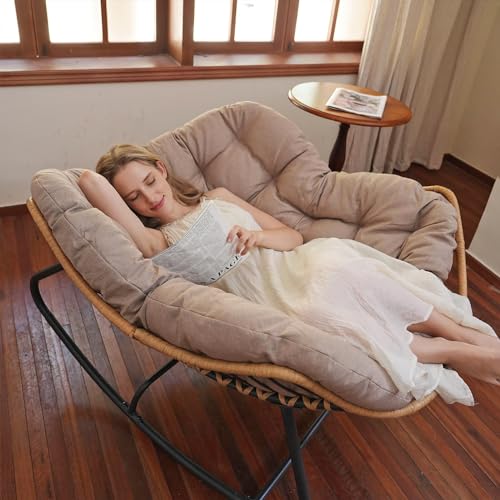 Oversized Patio Papasan Rocking Chair with Wicker Lounge G5657