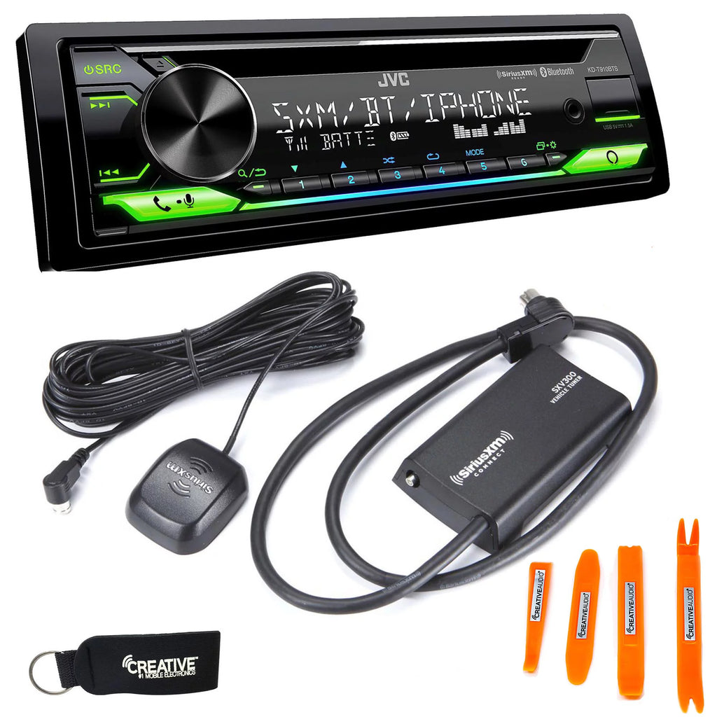JVC KD-T910BTS - CD Receiver w/ Bluetooth, USB, Amazon Alexa + Included SirusXM SXV300 Satellite Radio Tuner
