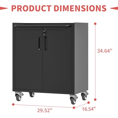 Rolling Tool Storage Cabinet with 4 Drawer and Locking Door U282375