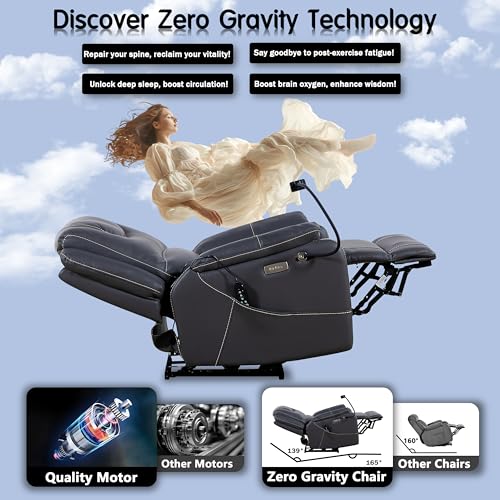 Zero Gravity Electric Recliner with Heat and Massage, Phone Holder, USB Port T74234