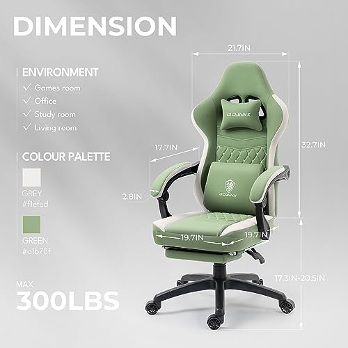 Gaming Chair with Breathable Fabric, Pocket Spring Cushion and Footrest H620