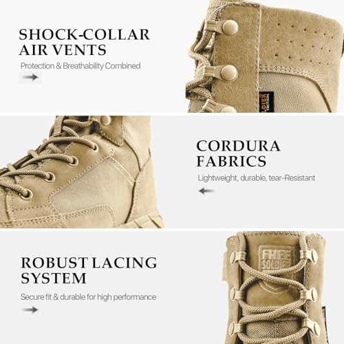 Men's Tactical Boots 8 Inches Lightweight Suede Leather Military Work Boot J951812