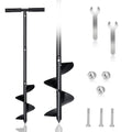 Hand Auger Drill Post Hole Digger 5.9"x33", Large Garden Auger Drill for Planting Bulb, Flower, Seedlings,Manual Spiral Drill Bit Fence Post Auger with Non-Slip Handle