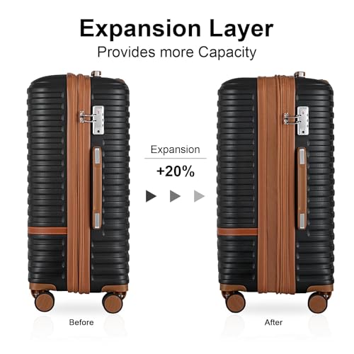 Expandable Carry-On Luggage Set, Lightweight Hard Shell 20 Inch with Spinner Wheels M12570